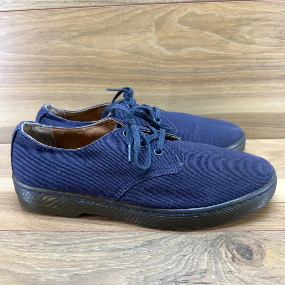 Dr Martens‎ Delray Canvas Navy Blue Mens 9 Low Top Sneaker Casual Minimalist